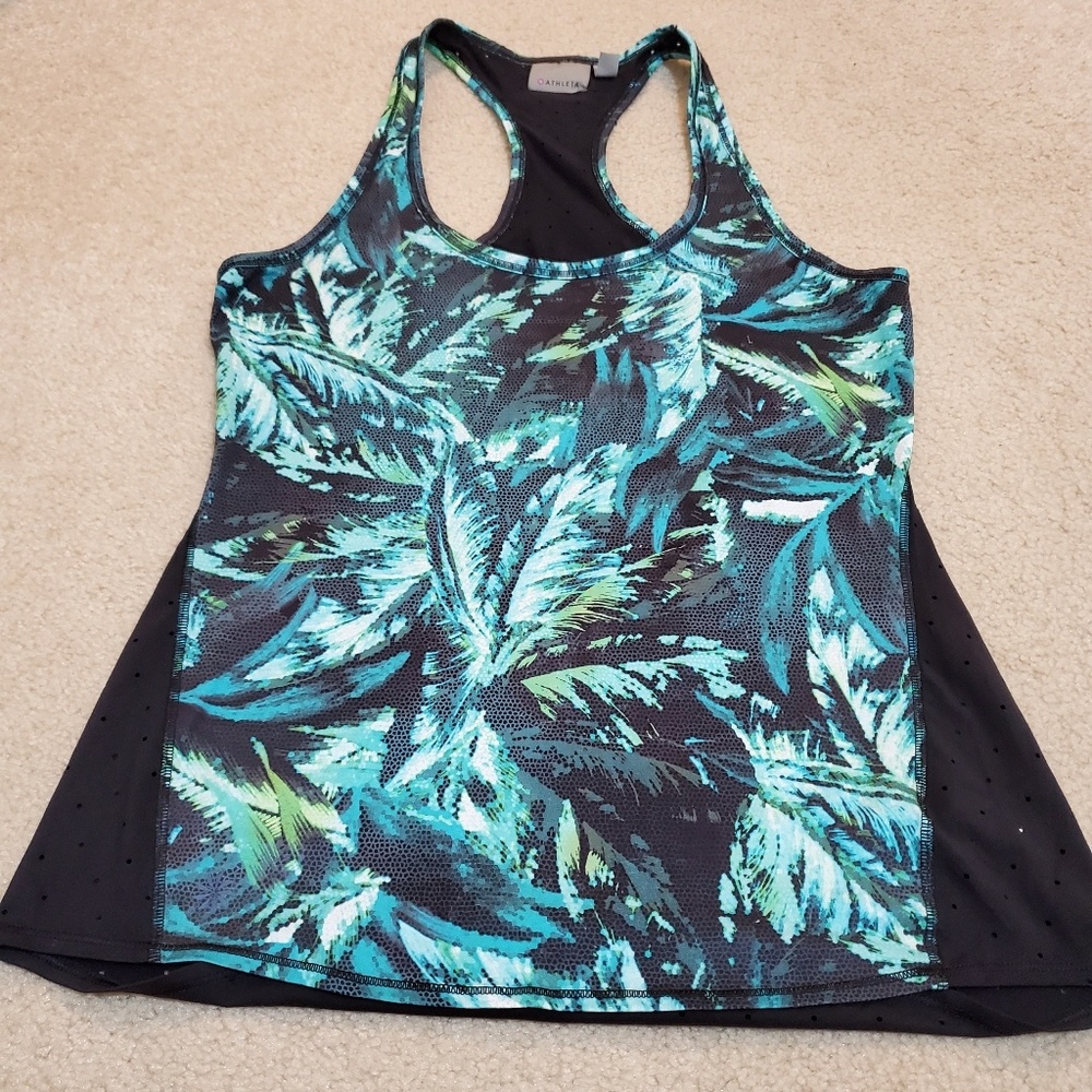 Athleta Chi Tank Leaves Pattern tank